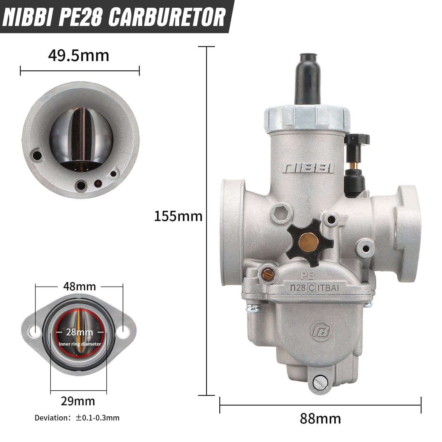 Carburador de motocicleta 2T 4T PE19-28mm con chorros para Yamaha KTM Suzuki Pit Dirt Bike