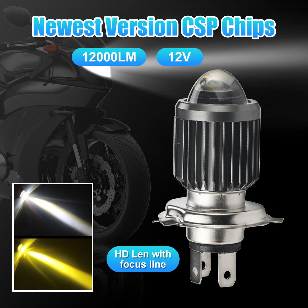 Motocicleta H4 BA20D 12V 12000LM LED luces faros Hi-Lo Beam