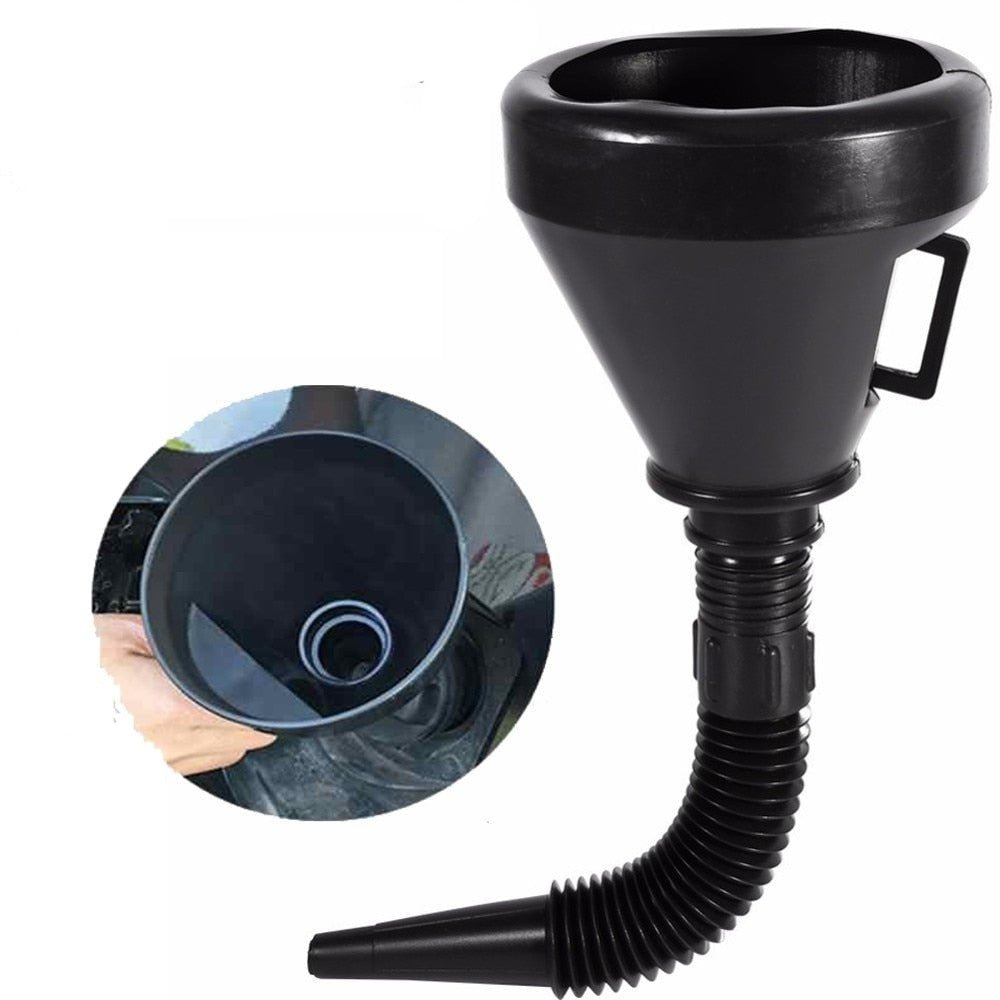 General Refueling Funnel With Filter Mesh Car Motorcycle Gasoline Engine Oil Fuel Filter Plastic Rubber Funnel Refueling Tool - FMF replacement parts